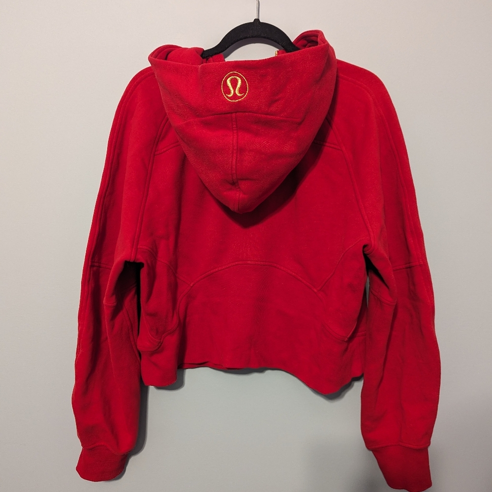 Lululemon Red & Gold Half Zip Scuba Hoodie